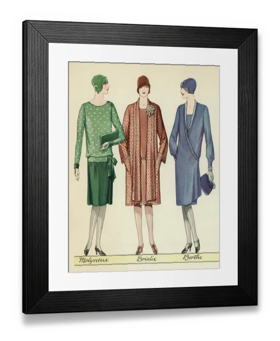 Framed Print : Flappers Modelling Outfits Framed Print : Flappers Modelling Outfits