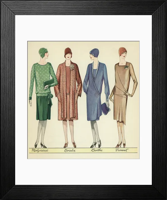Framed Print : Flappers Modelling Outfits Framed Print : Flappers Modelling Outfits