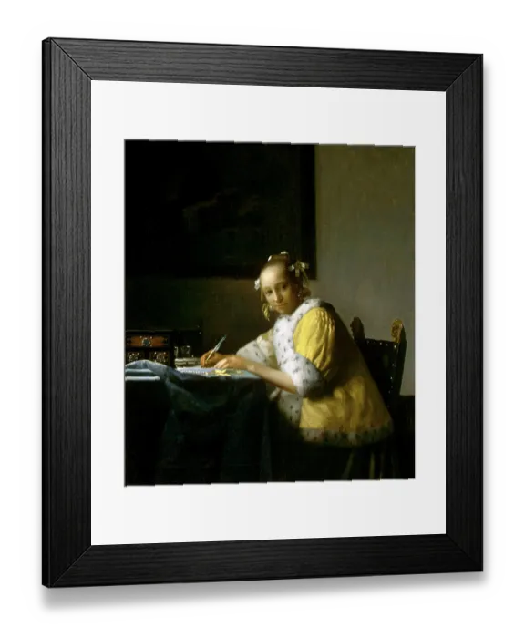 Framed Print : Lady Writing Letter By Vermeer Framed Print : Lady Writing Letter By Vermeer
