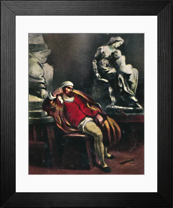 Framed Print : Michelangelo 1475-1564 - Gemalde Von Delacroix Framed Print : Michelangelo 1475-1564 - Gemalde Von Delacroix