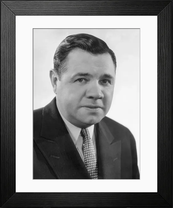 Framed Print : Babe Ruth. circa 1940: Headshot portrait of American baseball player Babe Ruth Framed Print : Babe Ruth. circa 1940: Headshot portrait of American baseball player Babe Ruth