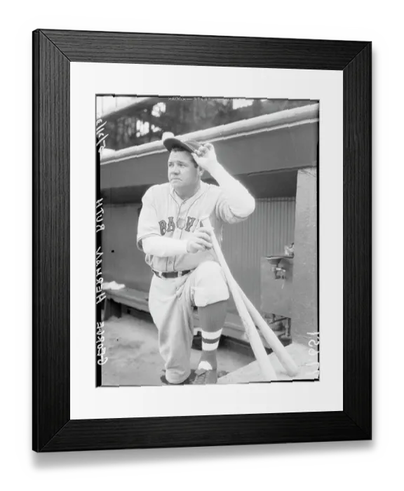 Framed Print : Babe Ruth, Boston Braves Baseball Player