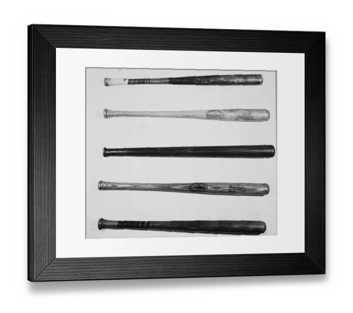 Framed Print : Baseball Bats Of The Famous Framed Print : Baseball Bats Of The Famous