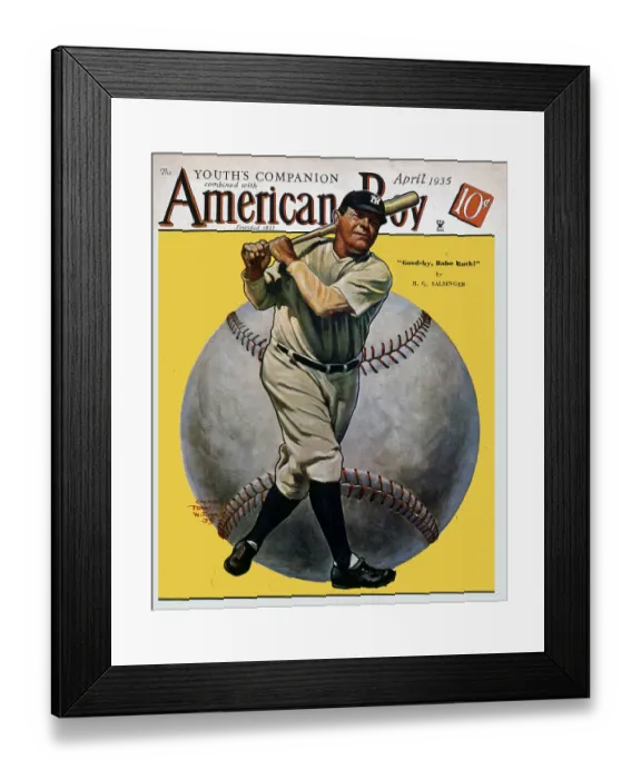 Framed Print : Babe Ruth Swings a Bat Framed Print : Babe Ruth Swings a Bat