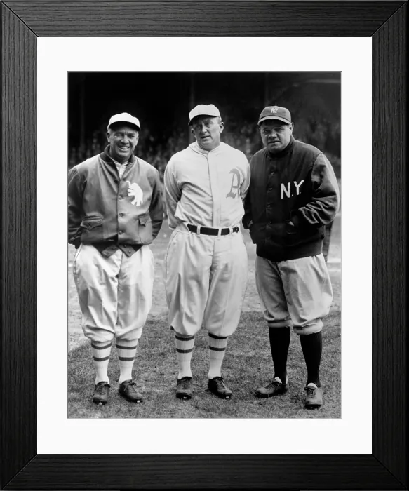 Framed Print : Tris Speaker and Ty Cobb with Babe Ruth Framed Print : Tris Speaker and Ty Cobb with Babe Ruth