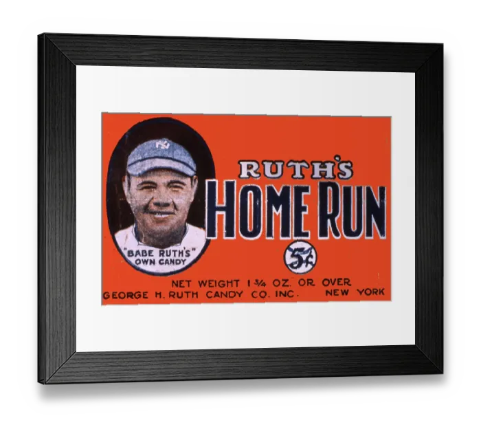 Framed Print : Babe Ruth Candy Wrapper Framed Print : Babe Ruth Candy Wrapper