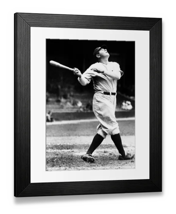 Framed Print : Babe Ruth. NEW YORK, NY - 1925: New York Yankees, Babe Ruth swinging his bat Framed Print : Babe Ruth. NEW YORK, NY - 1925: New York Yankees, Babe Ruth swinging his bat