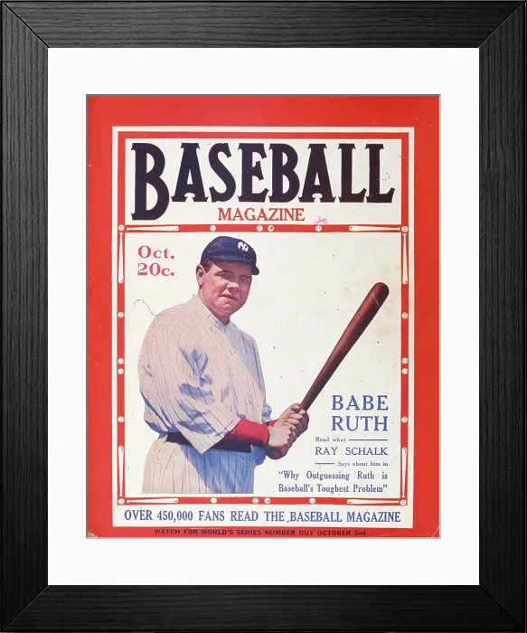 Framed Print : Baseball Magazine Cover With Babe Ruth Framed Print : Baseball Magazine Cover With Babe Ruth