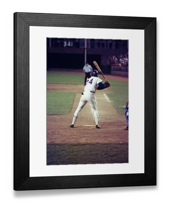 Framed Print : Willie Mays At Bat, Shea Stadium
