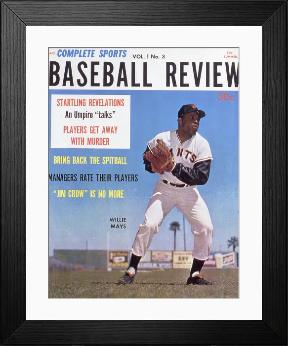 Framed Print : Willie Mays Baseball Review Framed Print : Willie Mays Baseball Review