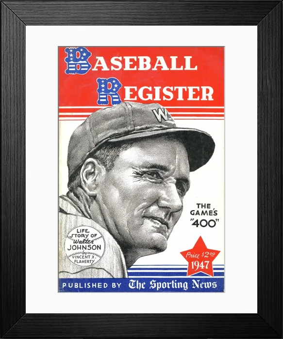 Framed Print : Baseball Register 1947 Framed Print : Baseball Register 1947