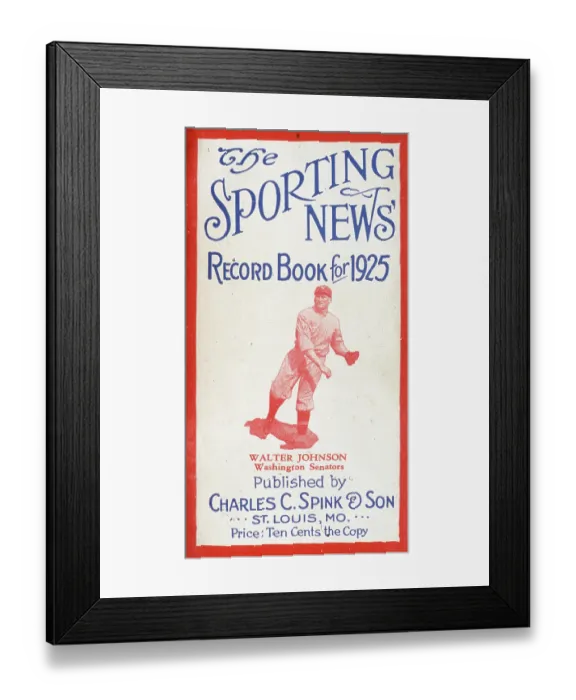Framed Print : Sporting News Record Book For 1925 Cover Framed Print : Sporting News Record Book For 1925 Cover