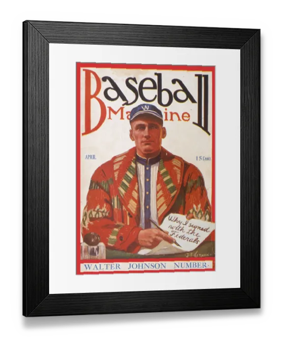 Framed Print : Walter Johnson Baseball Mag Framed Print : Walter Johnson Baseball Mag