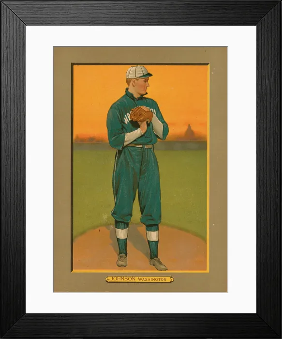 Framed Print : Baseball Card Titled Johnson - Washington Framed Print : Baseball Card Titled Johnson - Washington