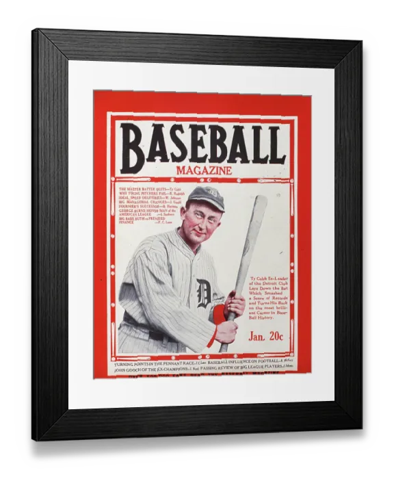 Framed Print : Baseball Magazine Cover With Ty Cobb