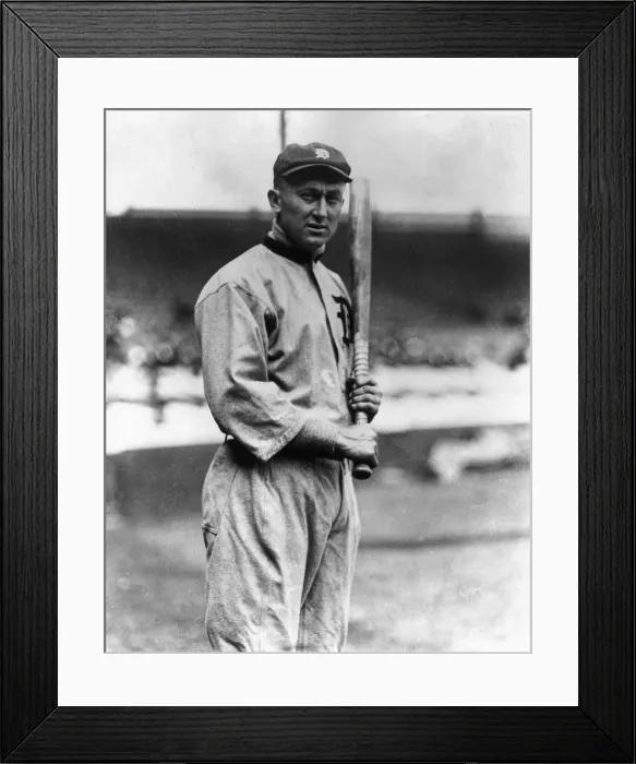 Framed Print : Tiger Ty. circa 1915: Detroit Tiger Ty Cobb posing in his uniform and holding a bat Framed Print : Tiger Ty. circa 1915: Detroit Tiger Ty Cobb posing in his uniform and holding a bat