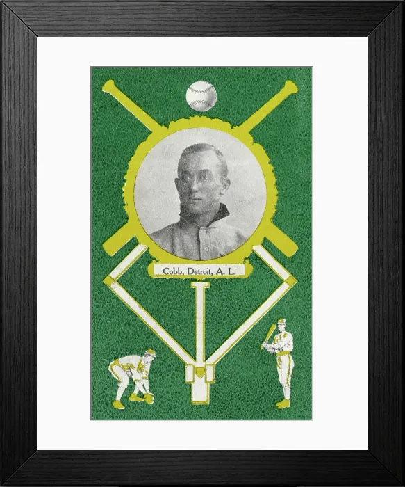 Framed Print : Postcard Of Ty Cobb Framed Print : Postcard Of Ty Cobb