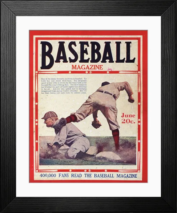 Framed Print : Baseball Magazine Cover With Ty Cobb Framed Print : Baseball Magazine Cover With Ty Cobb