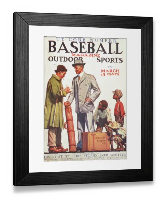 Framed Print : Baseball Magazine Cover With Ty Cobb & Others Framed Print : Baseball Magazine Cover With Ty Cobb & Others