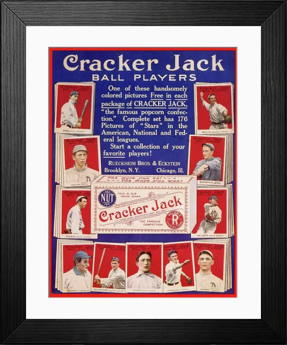 Framed Print : Cracker Jack Baseball Card Advertisement Framed Print : Cracker Jack Baseball Card Advertisement