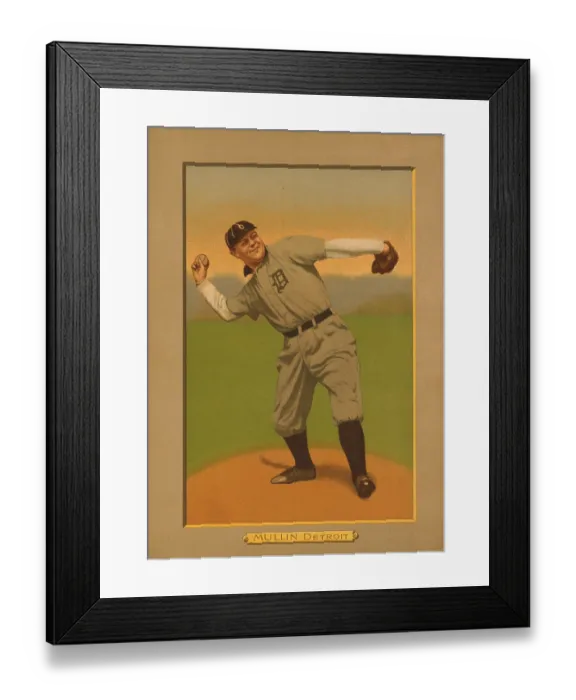 Framed Print : Baseball Card Titled Mullin - Detroit Framed Print : Baseball Card Titled Mullin - Detroit