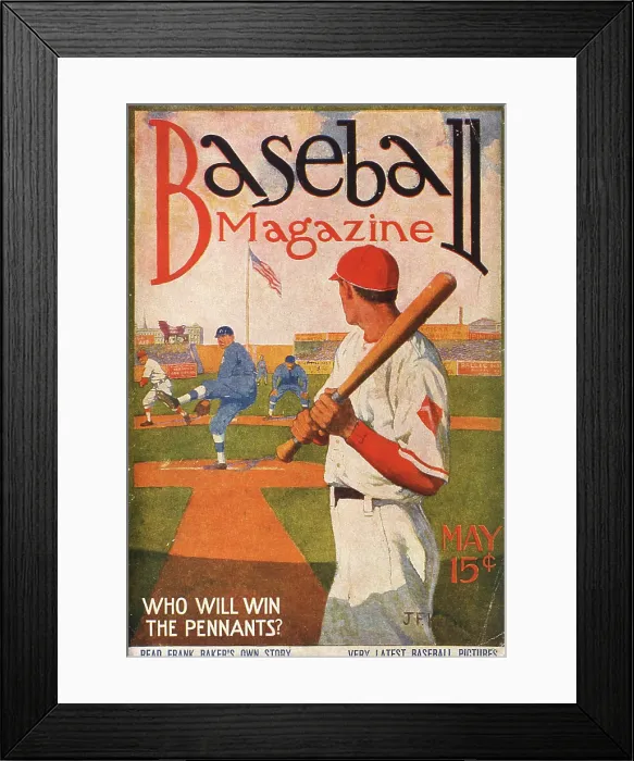 Framed Print : Baseball Magazine Cover With A Batter At Home Plate Framed Print : Baseball Magazine Cover With A Batter At Home Plate