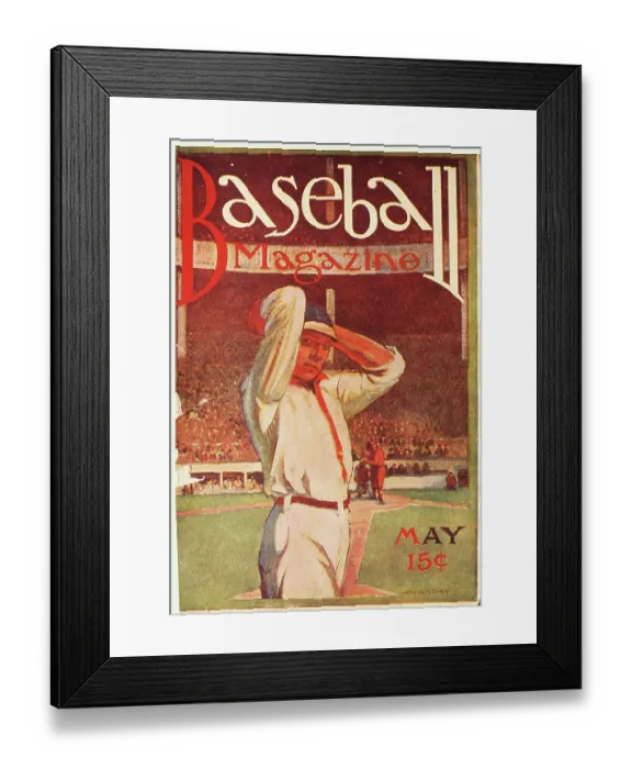 Framed Print : Baseball Magazine Cover With A Pitcher In Action Framed Print : Baseball Magazine Cover With A Pitcher In Action