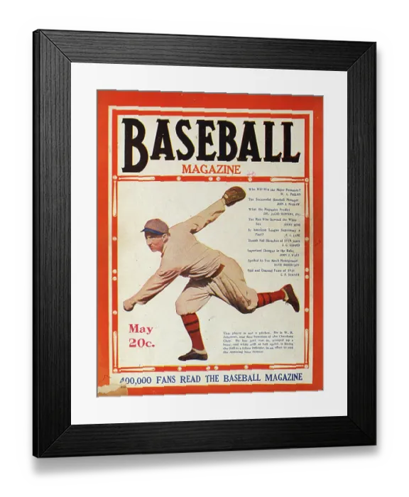 Framed Print : Baseball Magazine Cover With Doc Johnston Framed Print : Baseball Magazine Cover With Doc Johnston