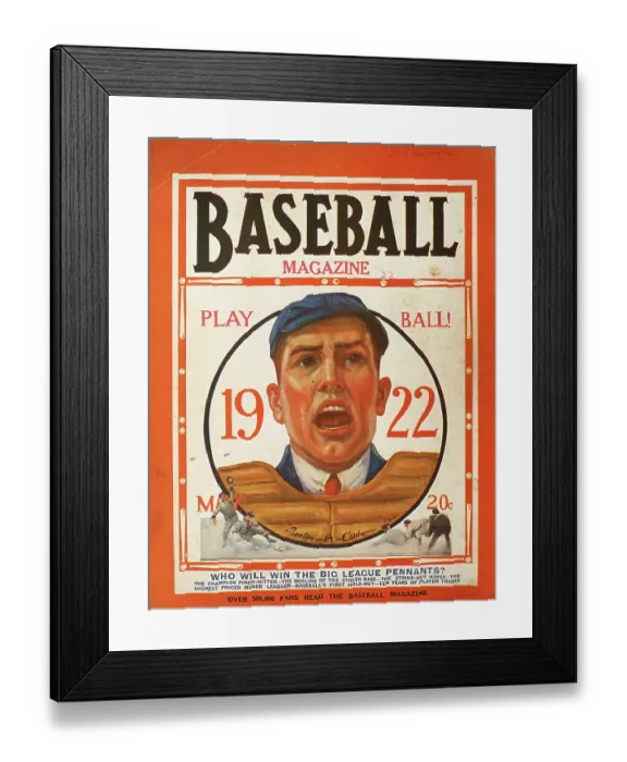 Framed Print : Baseball Magazine Cover With An Umpire In Action Framed Print : Baseball Magazine Cover With An Umpire In Action