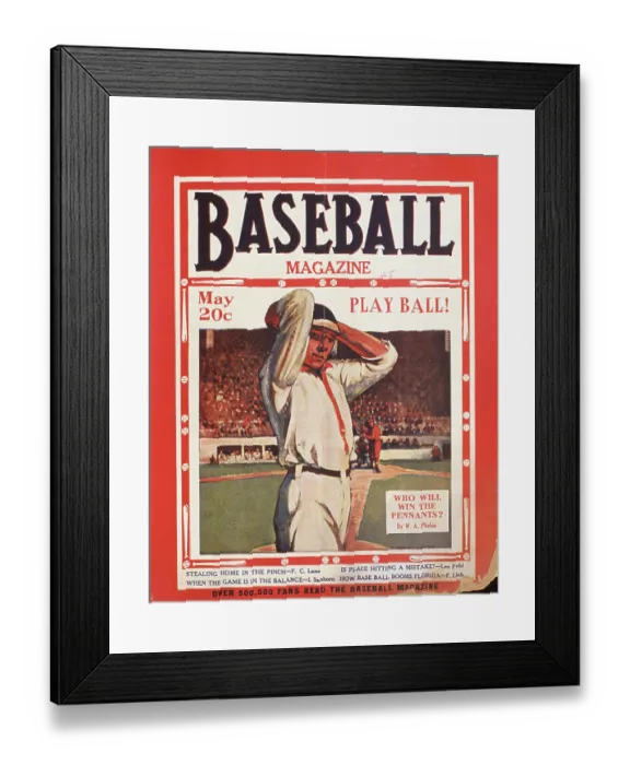 Framed Print : Baseball Magazine Cover With A Pitcher In Action Framed Print : Baseball Magazine Cover With A Pitcher In Action