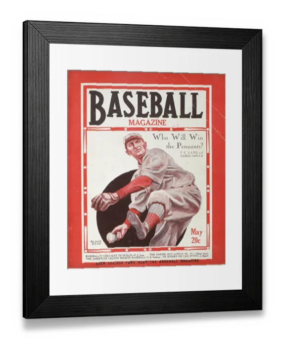 Framed Print : Baseball Magazine Cover With A Pitcher In Action Framed Print : Baseball Magazine Cover With A Pitcher In Action