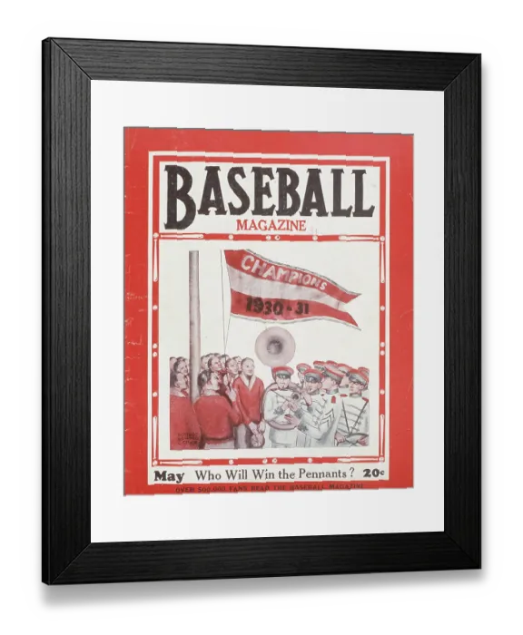 Framed Print : Baseball Magazine Cover With A Marching Band Framed Print : Baseball Magazine Cover With A Marching Band