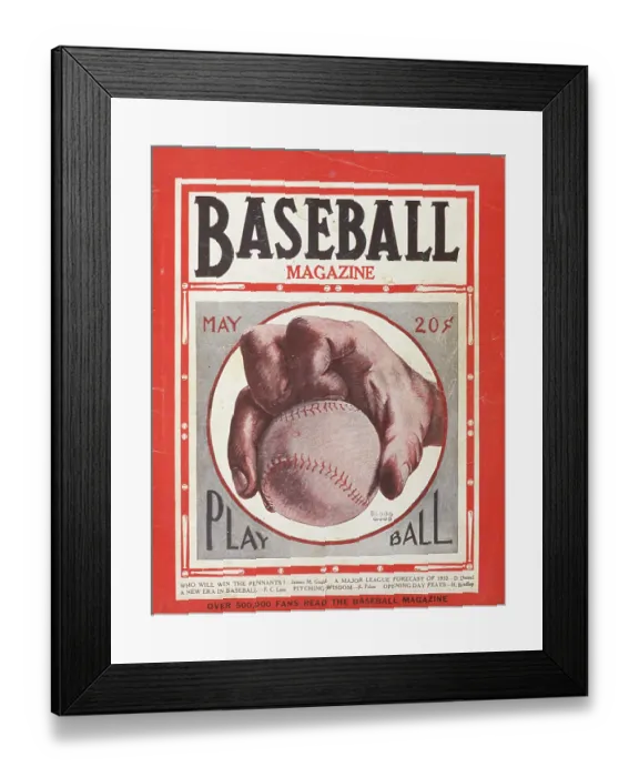 Framed Print : Baseball Magazine Cover With A Baseball In A Pitcher's Hand Framed Print : Baseball Magazine Cover With A Baseball In A Pitcher's Hand