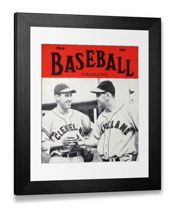 Framed Print : Baseball Magazine Cover With Lou Boudreau And Bob Feller Framed Print : Baseball Magazine Cover With Lou Boudreau And Bob Feller