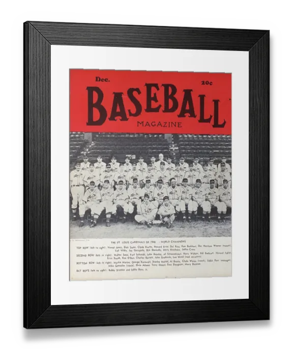 Framed Print : Baseball Magazine Cover With St Louis Cardinals