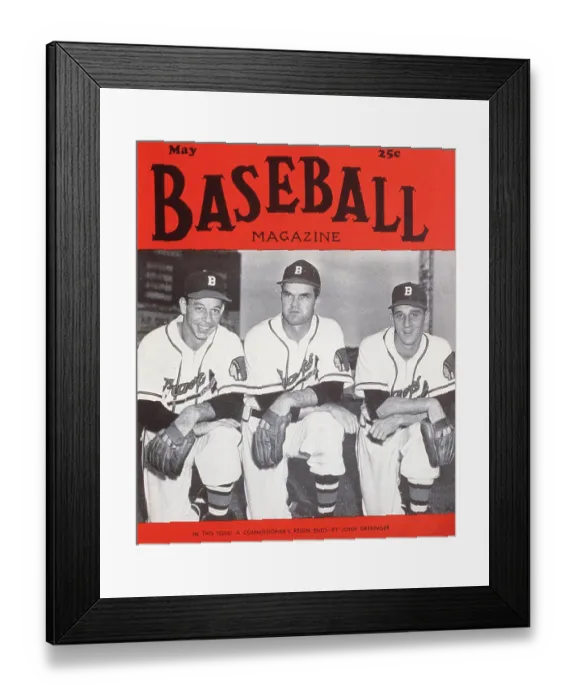 Framed Print : Baseball Magazine Cover With A Trio Of Boston Braves Framed Print : Baseball Magazine Cover With A Trio Of Boston Braves