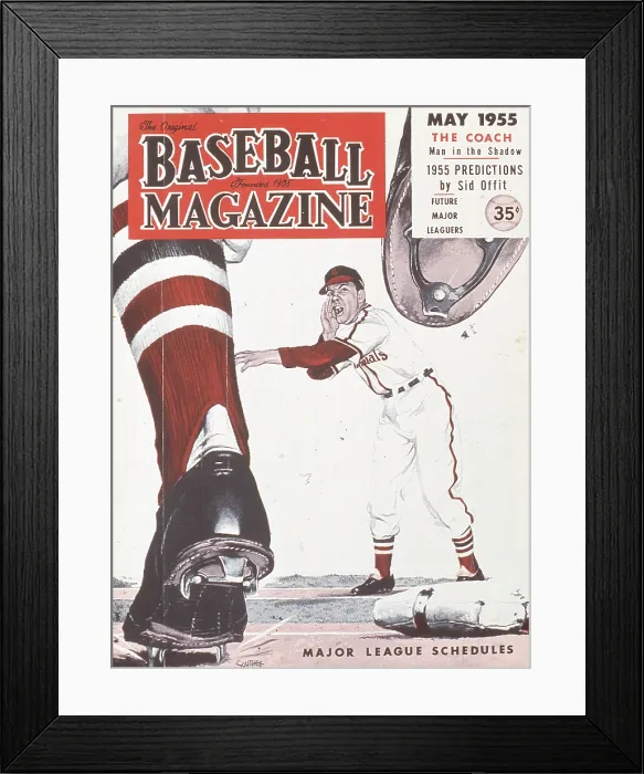 Framed Print : Baseball Magazine Cover With A Runner In Action Framed Print : Baseball Magazine Cover With A Runner In Action