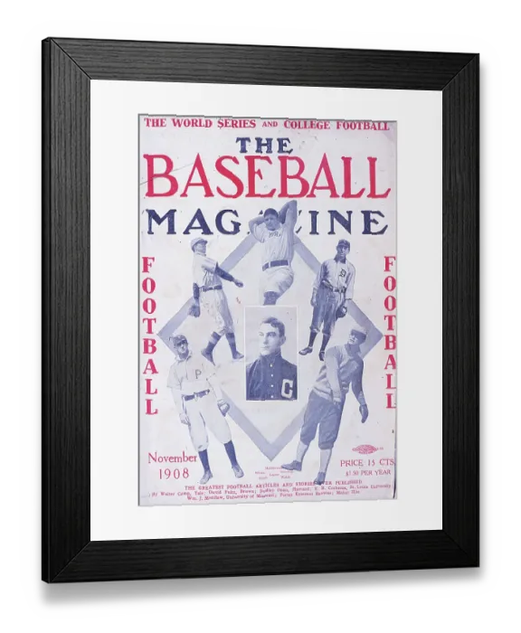 Framed Print : Baseball Magazine Cover With A Photo Collage Of Players Framed Print : Baseball Magazine Cover With A Photo Collage Of Players