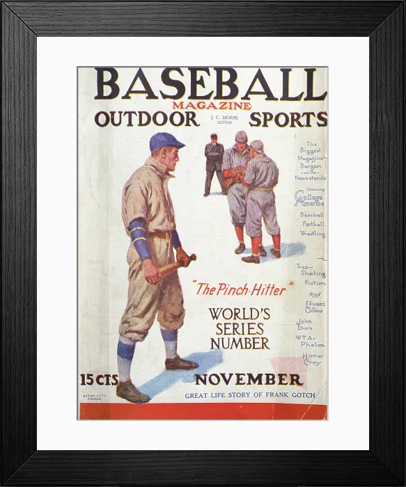 Framed Print : Baseball Magazine Cover With A Pinch Hitter In Action