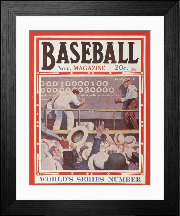 Framed Print : Baseball Magazine Cover With World Series Scoreboard Framed Print : Baseball Magazine Cover With World Series Scoreboard
