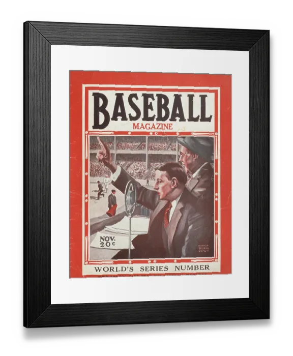 Framed Print : Baseball Magazine Cover With A Play-By-Play Announcer Framed Print : Baseball Magazine Cover With A Play-By-Play Announcer