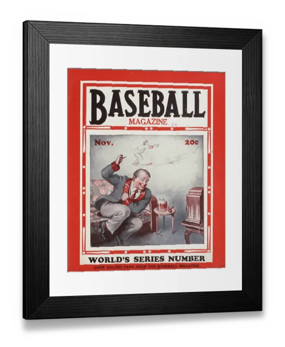 Framed Print : Baseball Magazine Cover With World Series Fan & Radio