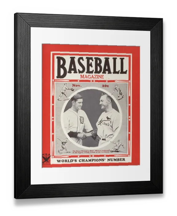 Framed Print : Baseball Magazine Cover With Bill Terry & Joe Cronin Framed Print : Baseball Magazine Cover With Bill Terry & Joe Cronin