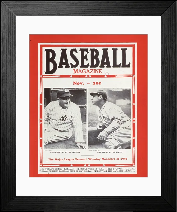 Framed Print : Baseball Magazine Cover With Joe Mccarthy & Bill Terry Framed Print : Baseball Magazine Cover With Joe Mccarthy & Bill Terry