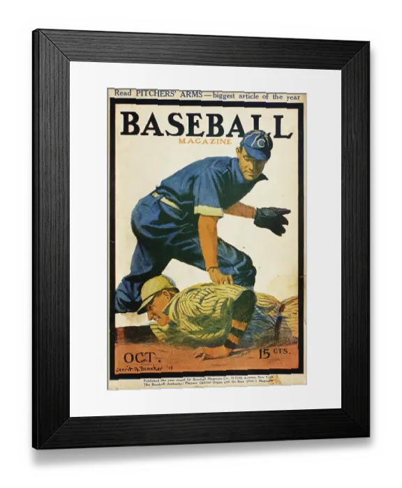 Framed Print : Baseball Magazine Cover With A Play At Second Base Framed Print : Baseball Magazine Cover With A Play At Second Base
