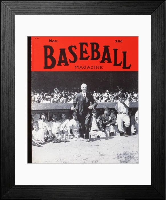 Framed Print : Baseball Magazine Cover With Connie Mack & Team Framed Print : Baseball Magazine Cover With Connie Mack & Team