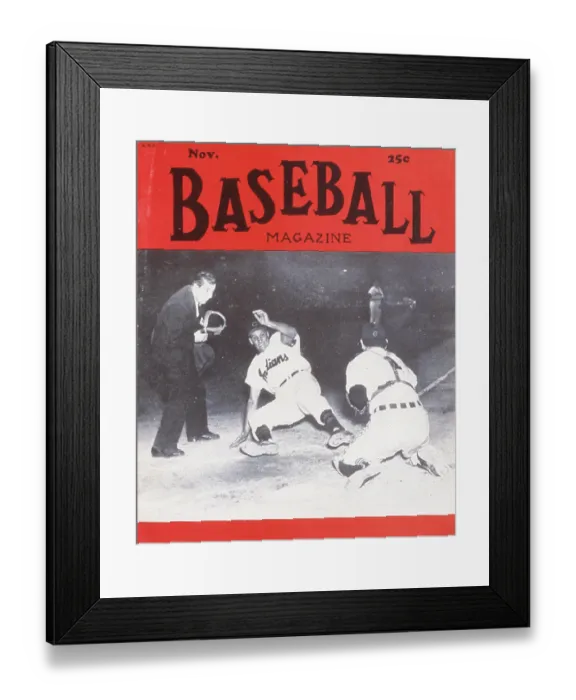 Framed Print : Baseball Magazine Cover With Indians Vs Tigers Framed Print : Baseball Magazine Cover With Indians Vs Tigers