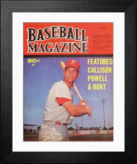 Framed Print : Baseball Magazine Cover With Johnny Callision Framed Print : Baseball Magazine Cover With Johnny Callision