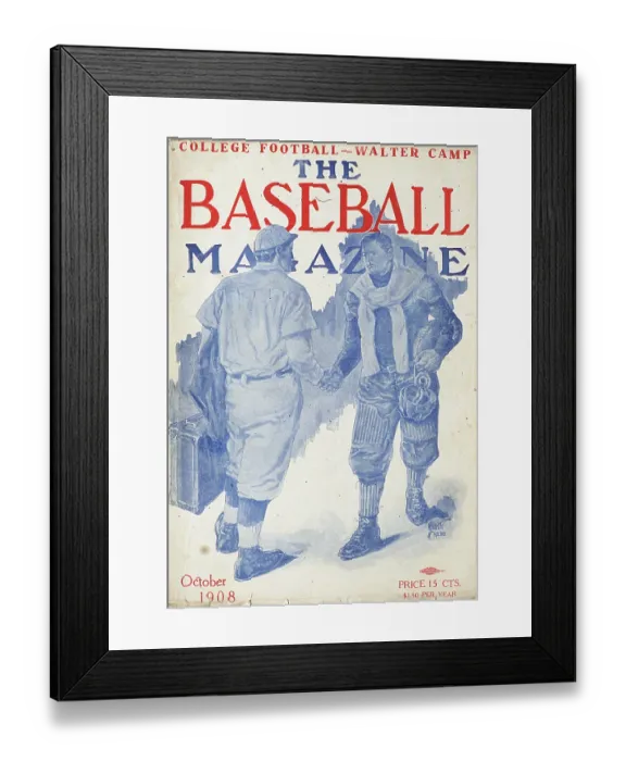 Framed Print : Baseball Magazine Cover With Baseball & Football Players Framed Print : Baseball Magazine Cover With Baseball & Football Players