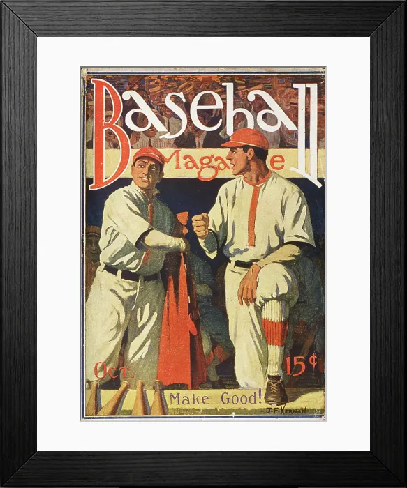 Framed Print : Baseball Magazine Cover With Players In The Dugout